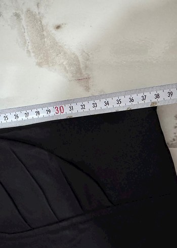 Kemerli Siyah Mini Etek - Görsel 8