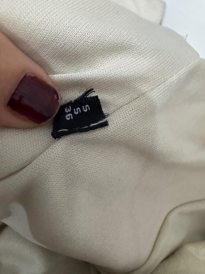 Bej Keten Düğmeli Mini elbise - Görsel 4