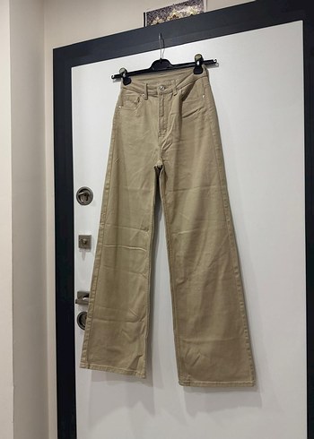 Bej Regular Fit Keten Kadın Pantolon - Görsel 5