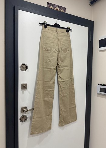 Bej Regular Fit Keten Kadın Pantolon - Görsel 2