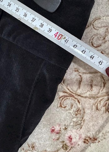 Siyah Süet Kemerli Kadın Pantolon - Görsel 4