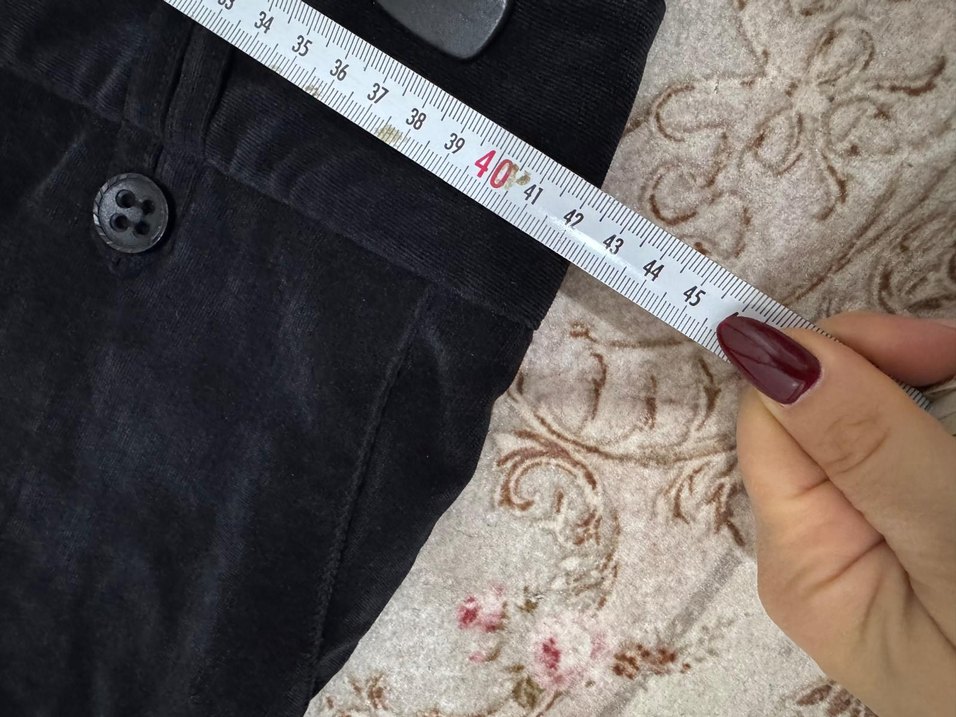 Siyah Süet Kemerli Kadın Pantolon - Görsel 4