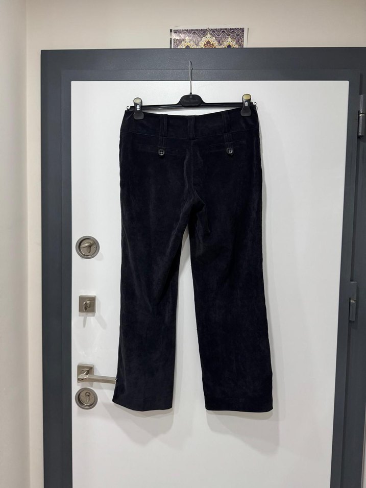 Siyah Süet Kemerli Kadın Pantolon - Görsel 3