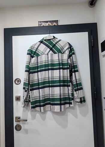 Erkek Yeşil Düğmeli Pamuklu Gömlek - Görsel 8