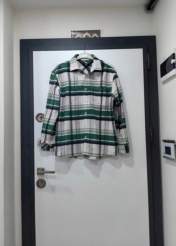 Erkek Yeşil Düğmeli Pamuklu Gömlek - Görsel 2