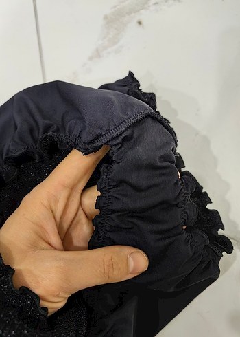 Siyah Fırfırlı Strappy Kadın Mayo - Görsel 5