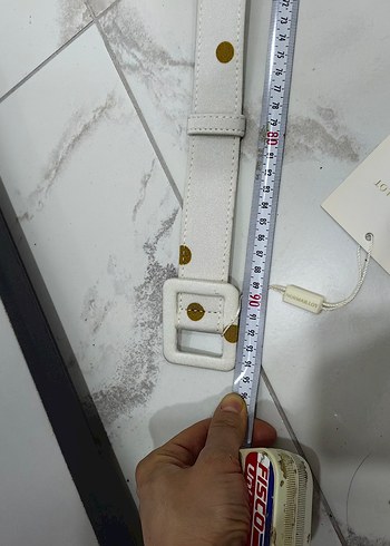 Beyaz Deri Tokalı Kadın Kemer - Görsel 5