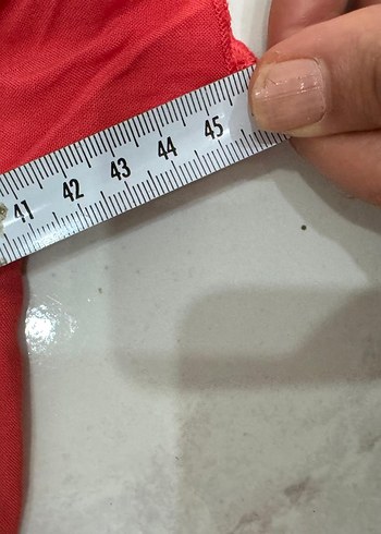 Kırmızı Uzun Kollu Fırfırlı Salaş Elbise - Görsel 14