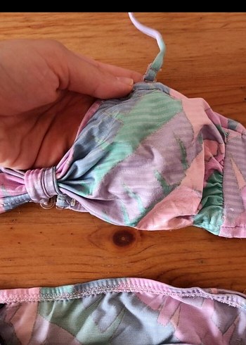 s Beden Pembe bağlamalı bohem bikini takımı