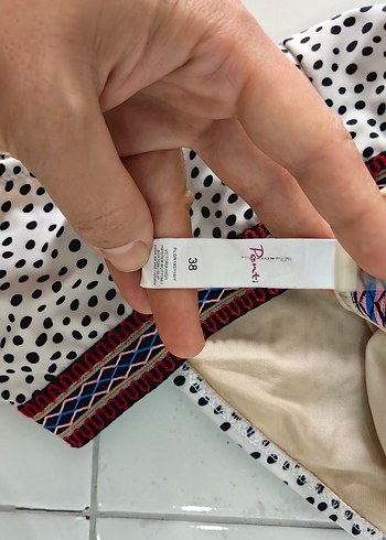 38 Beden beyaz Renk Beyaz Puantiyeli Mini Bikini Takımı