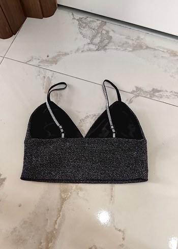 s Beden Siyah İnce Askılı Mini Büstiyer