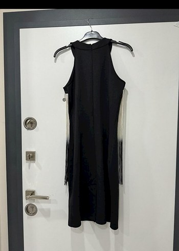 Püsküllü Siyah Mini Abiye Elbise - Görsel 3