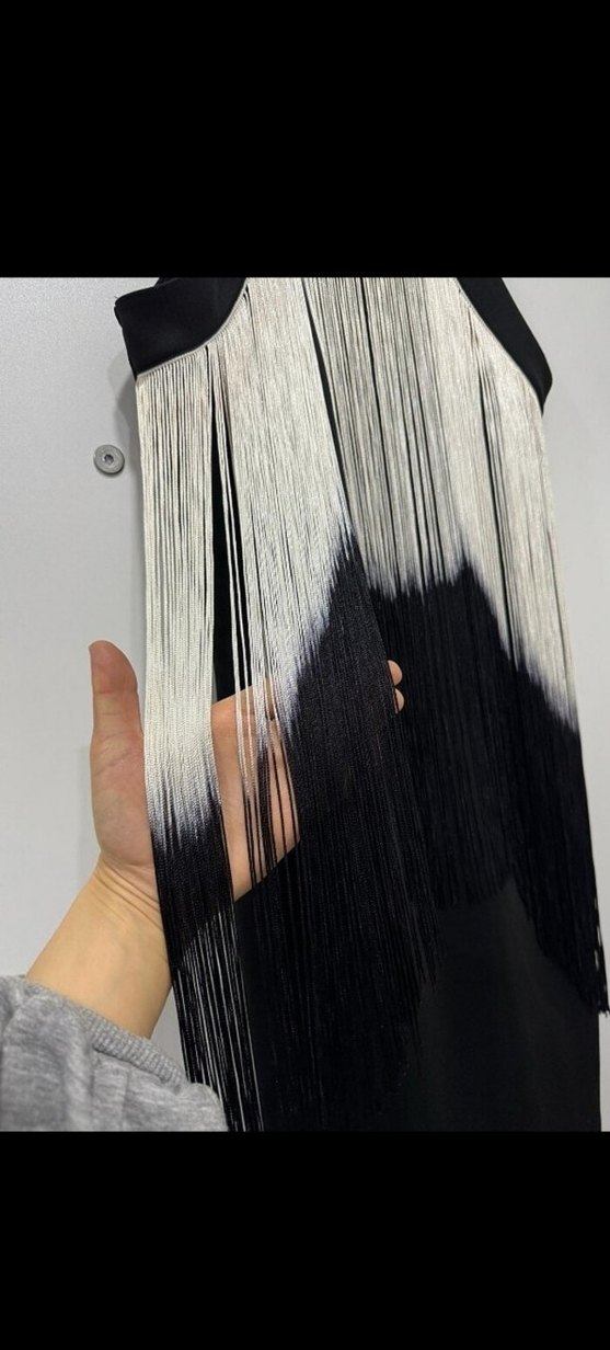 Püsküllü Siyah Mini Abiye Elbise - Görsel 5