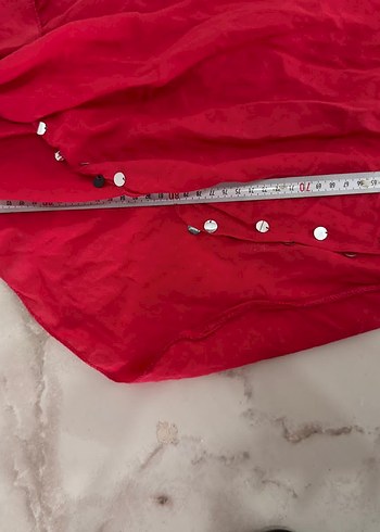 Uzun Kollu Kırmızı V Yakalı Bohem pareo - Görsel 5