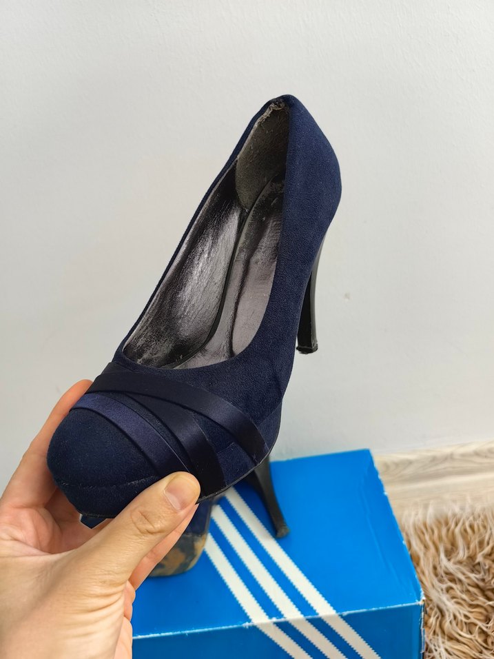 Lacivert  Platform Topuklu Kadın Ayakkabı - Görsel 4