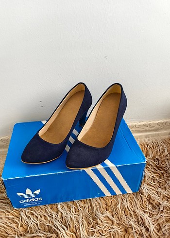 Kadın Lacivert Süet Topuklu Stiletto