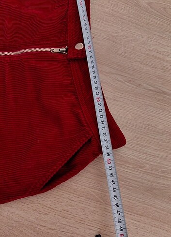 Zara Kadife fitilli kırmızı etek 