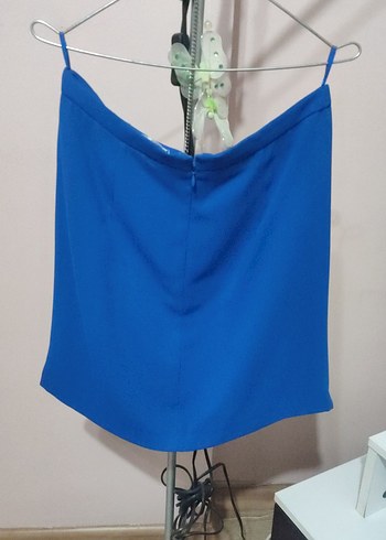 Koton Mavi Pilili Mini Etek - Görsel 3