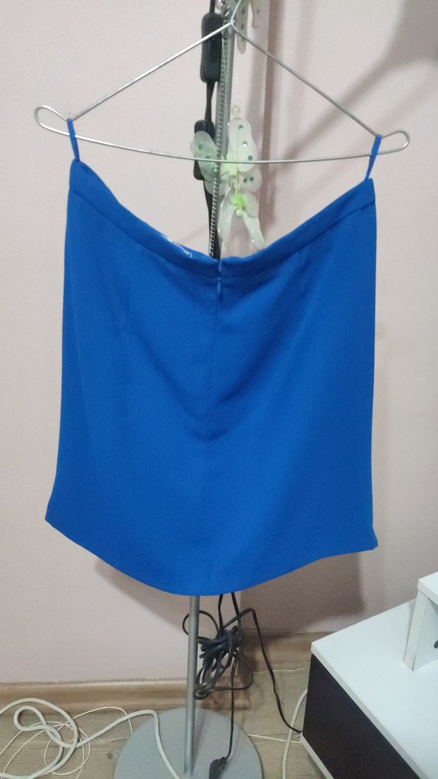 Koton Mavi Pilili Mini Etek - Görsel 3