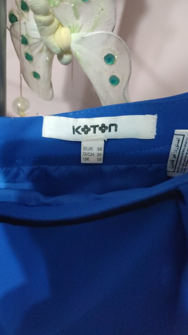 Koton Mavi Pilili Mini Etek - Görsel 2