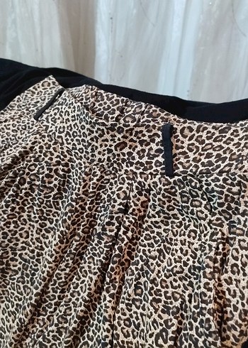 Kadın Leopar Desenli Salaş Kumaş Pantolon - Görsel 2