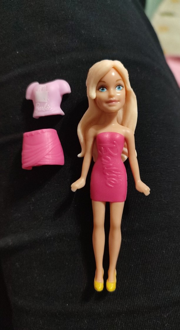 Polly Pocket Pembe Barbie Bebek - Görsel 4