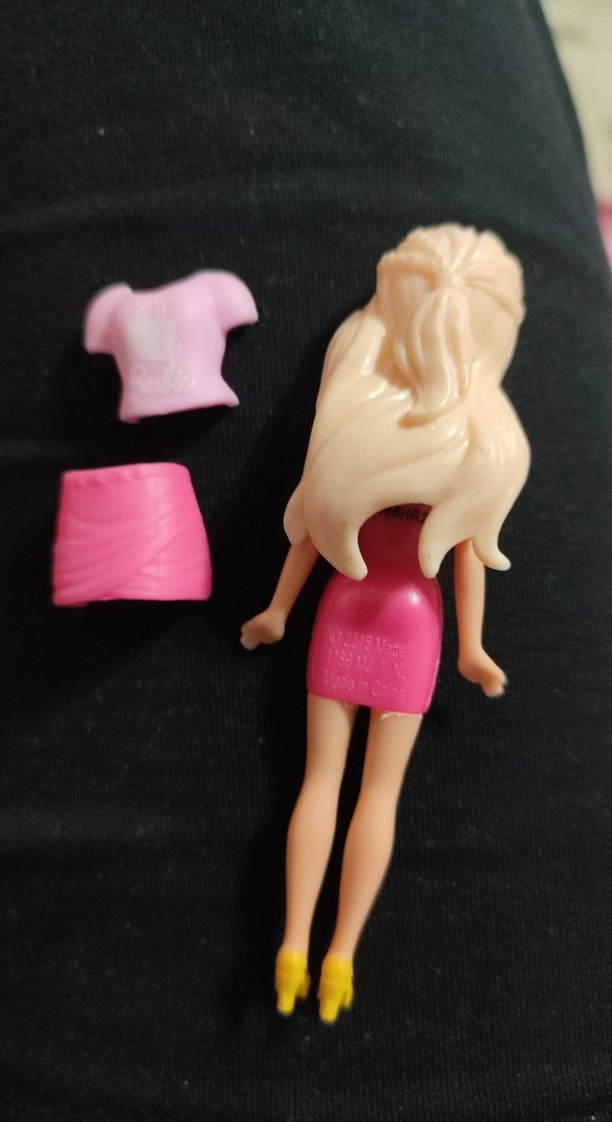 Polly Pocket Pembe Barbie Bebek - Görsel 5