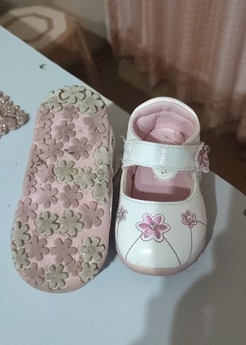 Genesis kız Bebek Beyaz Çiçekli İlk Adım Ayakkabısı - Görsel 6