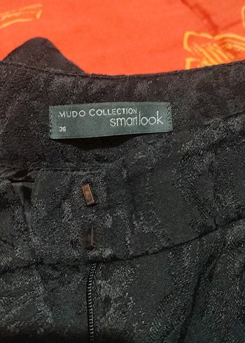 Mudo Collection Siyah Desenli Kadın Kumaş Pantolon - Görsel 8