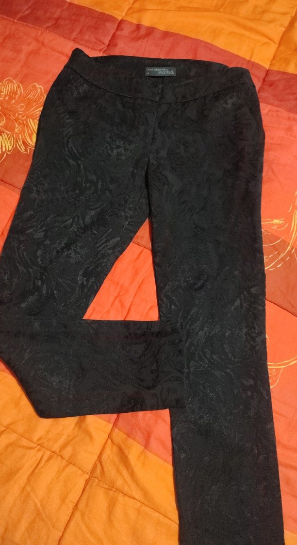 Mudo Collection Siyah Desenli Kadın Kumaş Pantolon - Görsel 3