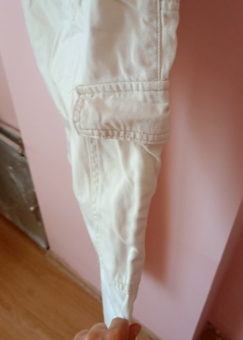 Bej Kadın Pamuk Kumaş Rahat Kesim Pantolon - Görsel 5