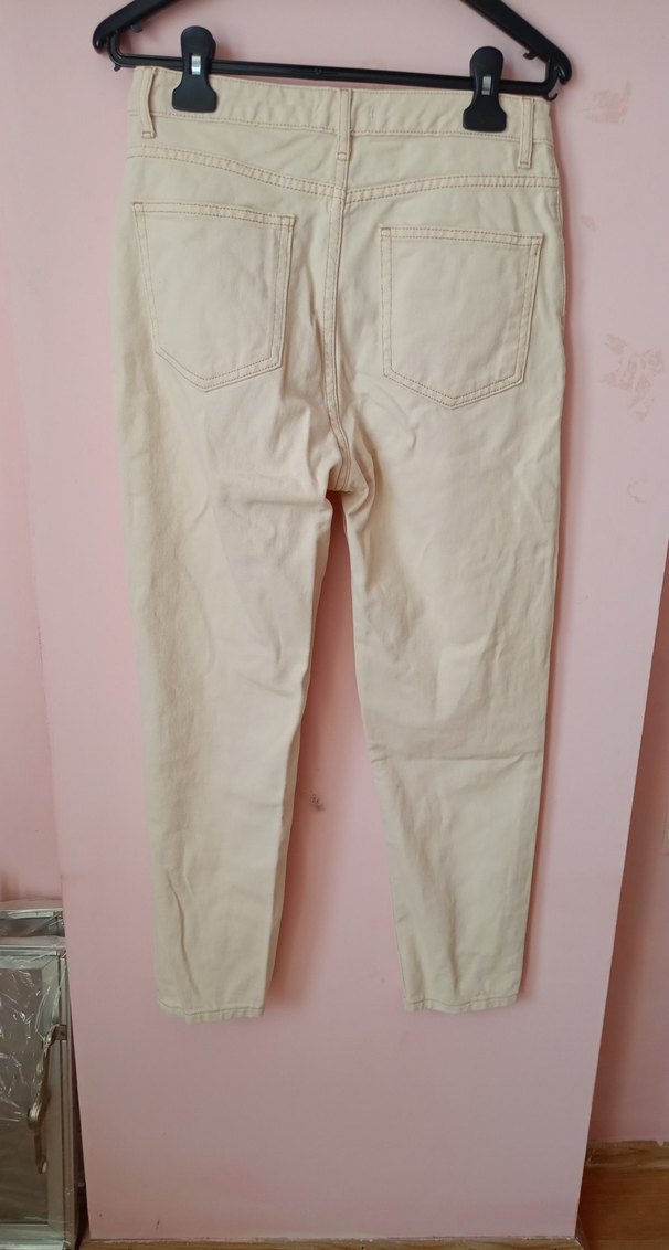 Bej Kadın Pamuklu Normal Kesim Jean - Görsel 4