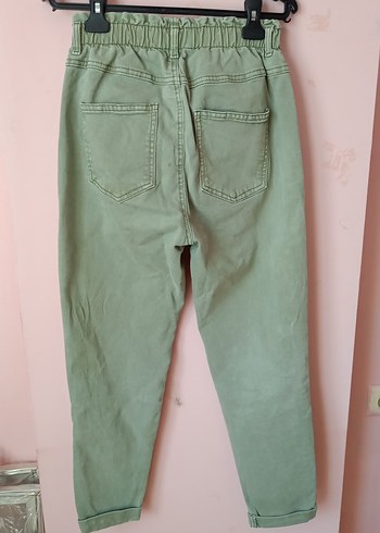 kadın Loose Fit Yeşil Denim Pantolon - Görsel 5