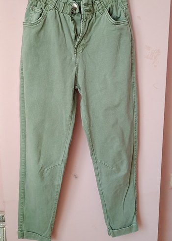 Bershka kadın Loose Fit Yeşil Denim Pantolon