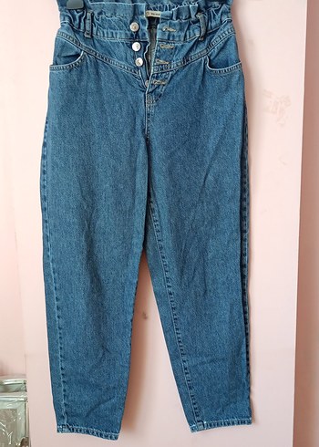 Mavi Bel Detaylı Kadın Denim Pantolon - Görsel 2
