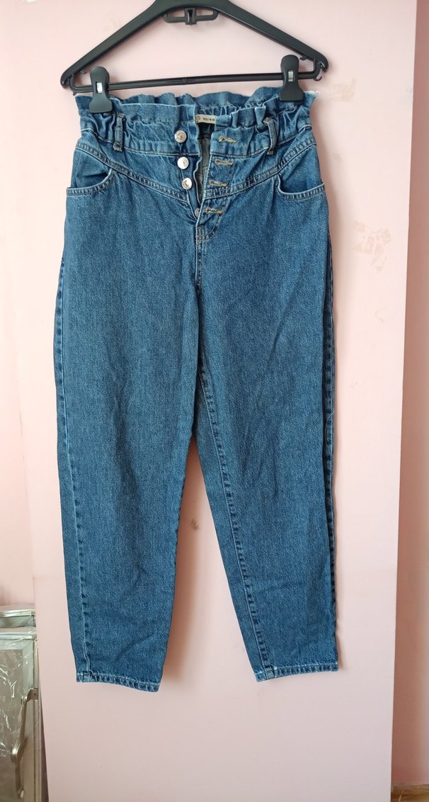Mavi Bel Detaylı Kadın Denim Pantolon - Görsel 2