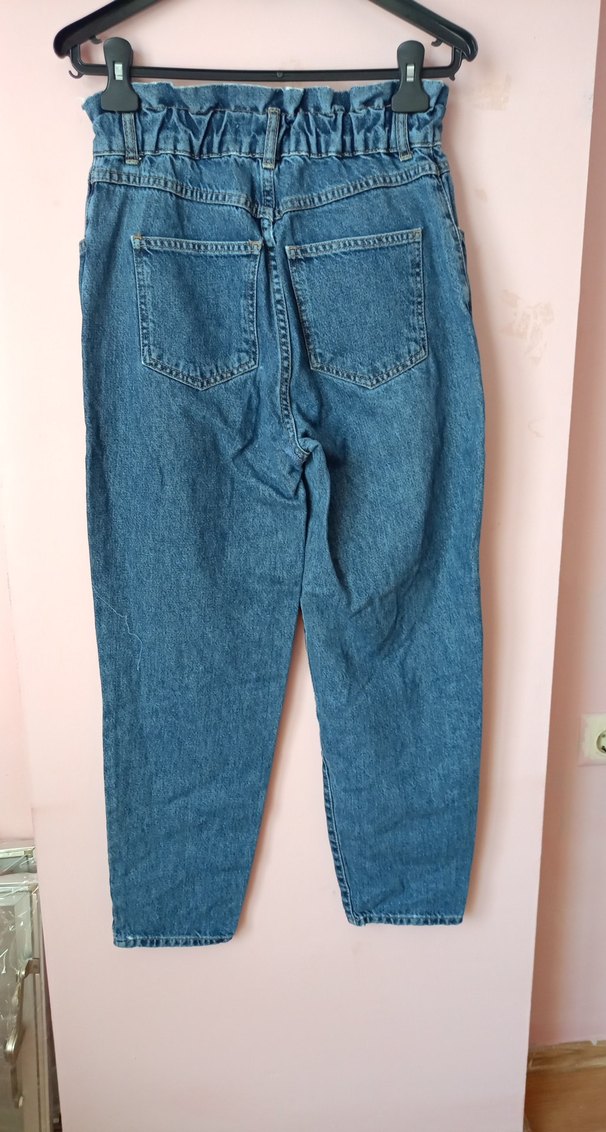Mavi Bel Detaylı Kadın Denim Pantolon - Görsel 4