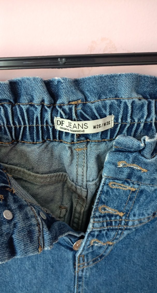 Mavi Bel Detaylı Kadın Denim Pantolon - Görsel 5