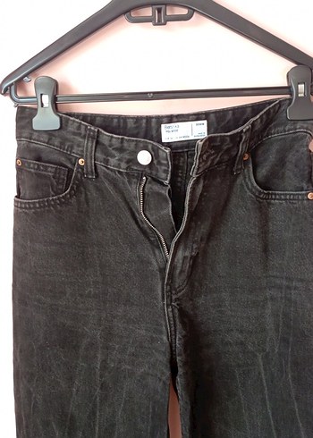 Gri Kadın Bol Kesim Yırtık Denim Pantolon - Görsel 3