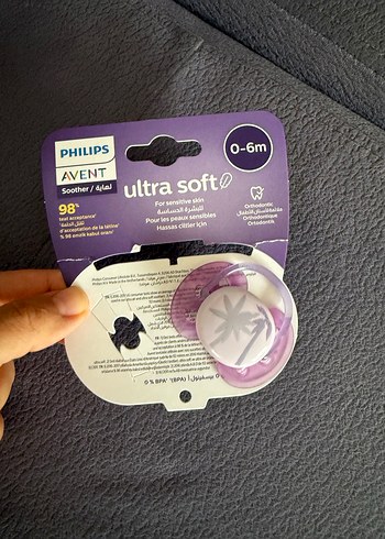 Philips Avent Ultra Yumuşak Mor Emzik 0-6 Ay