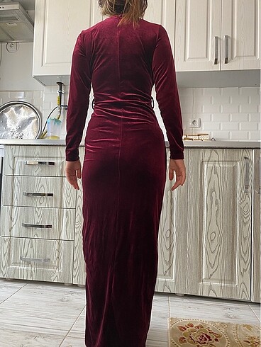 Uzun kadife elbise