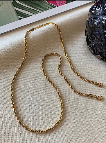Çelik Gold 45cm Burgu Zincir