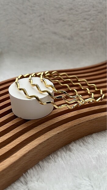 Çelik Gold Zigzag Ajda Bilezik (60cm ve 65cm)