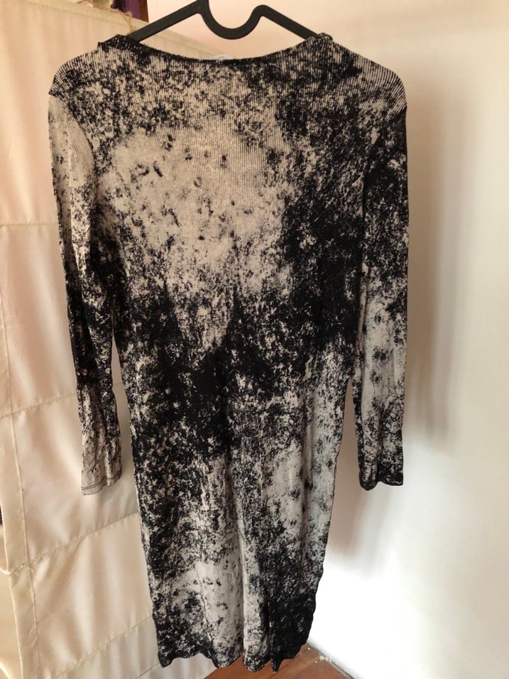 Zara Desenli Uzun Kollu Triko Elbise - Görsel 2