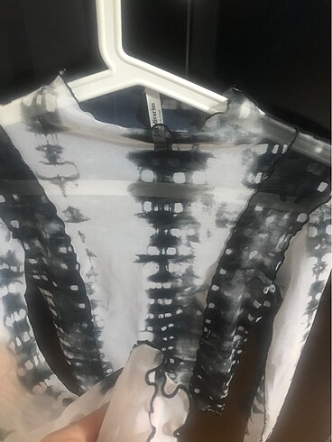 Stradivarius Stradivarius Siyah Beyaz Transparan Bluz