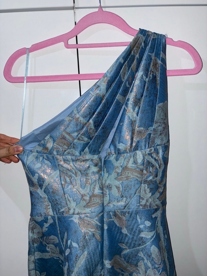 Bohem Tarzı tek omuz  kısa Abiye Elbise - Görsel 2