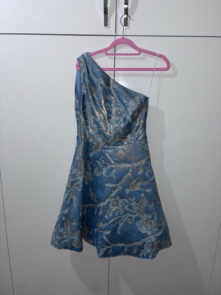 Bohem Tarzı tek omuz  kısa Abiye Elbise - Görsel 3