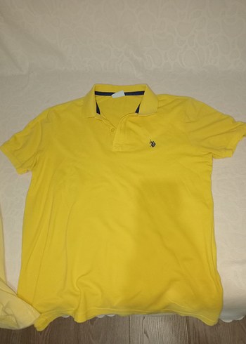 m Beden sarı Renk Erkek Sarı Kısa Kollu Polo Tişört