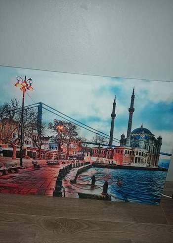 Işıklı İstanbul Manzarası Tablosu