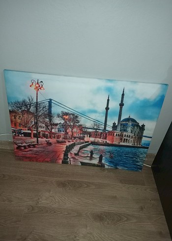 Beden çeşitli Renk Işıklı İstanbul Manzarası Tablosu